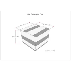 NicBex Square Pouf Ideal For Relaxing And Additional Seating Durable And Stylish Accent Furniture, Clay/Blue