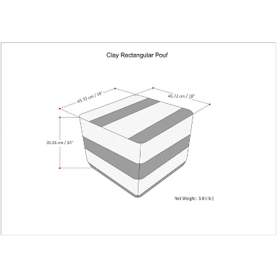 NicBex Square Pouf Ideal For Relaxing And Additional Seating Durable And Stylish Accent Furniture, Clay/Blue 3 NicBex Square Pouf Ideal For Relaxing And Additional Seating Durable And Stylish Accent Furniture, Clay/Blue