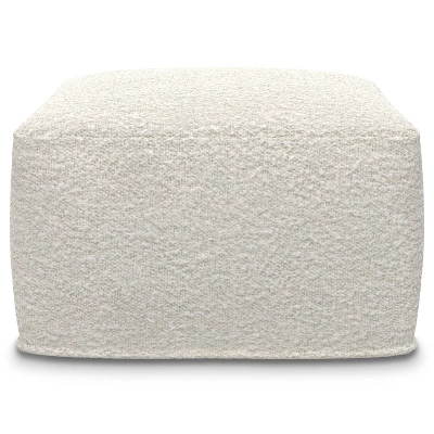 NicBex Large Square Boucle Pouf Ottoman Footstool For Living Room, Bedroom, Ivory 3 NicBex Large Square Boucle Pouf Ottoman Footstool For Living Room, Bedroom, Ivory