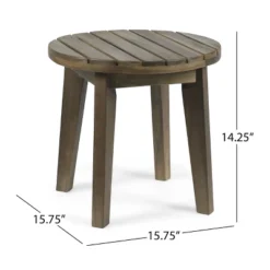 NicBex 16" Solid Acacia Wood Side Table, Rustic Outdoor End Table, Natural Water-Resistant Patio Stool For Garden Yard Pool -Nicbex GUEST 8f064b90 9bf7 4810 96b2 37645155108c