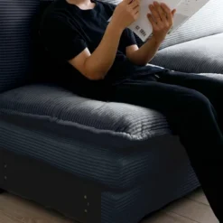 NicBex Couches For Living Room Large Deep Seat 2 Seater Sofa Couch Comfort Corduroy Upholstered Sofa With 4 Pillows For Bedroom