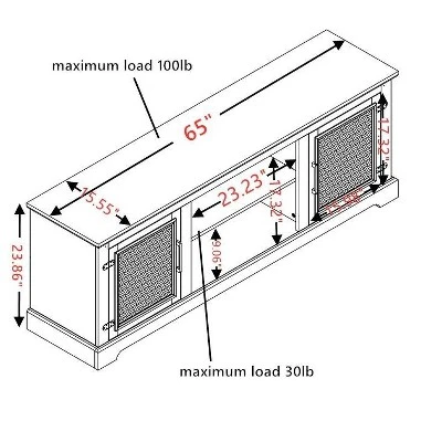 NicBex TV Stand Entertainment Center Fireplace TV Stand With Adjustable Shelf Wood For TVs Up To 70 Inches 5 NicBex TV Stand Entertainment Center Fireplace TV Stand With Adjustable Shelf Wood For TVs Up To 70 Inches - Image 3