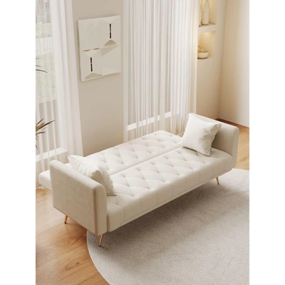 NicBex Convertible Sleeper Chair,American Retro Velvet Sofa Bed With Multiple Adjustable Postures,Couches With Metal Legs For Living Room 5 NicBex Convertible Sleeper Chair,American Retro Velvet Sofa Bed With Multiple Adjustable Postures,Couches With Metal Legs For Living Room - Image 3