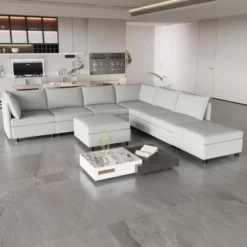 NicBex Modular 129" L Shape Sectional Sofa Sleeper Couch Set With Storage Space For Living Room 15 NicBex Modular 129" L Shape Sectional Sofa Sleeper Couch Set With Storage Space For Living Room -Nicbex GUEST 92538fc0 a74c 4829 80b5 ecdc9825adf7