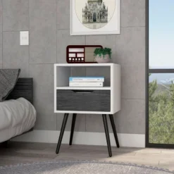 NicBex Wood Nightstand With Drawer,24.8" Modern Night Stand With Shelf,Bedside Table With Metal Legs,Side Table For Bedroom&Living Room 14 NicBex Wood Nightstand With Drawer,24.8" Modern Night Stand With Shelf,Bedside Table With Metal Legs,Side Table For Bedroom&Living Room -Nicbex GUEST 92e26e7d fefa 4e60 8fe2 d710992f5a6b