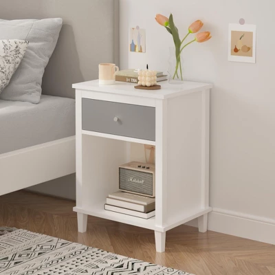 NicBex Wood Night Stand With Drawer&Shelf,Wood Side Table For Kids&Adults,Modern Nightstand With Storage,Bedside Table For Bedroom,Living Room 7 NicBex Wood Night Stand With Drawer&Shelf,Wood Side Table For Kids&Adults,Modern Nightstand With Storage,Bedside Table For Bedroom,Living Room - Image 5