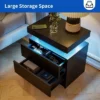 NicBex Nightstand With 2 Drawers, Modern Night Stand Frame With Cabinet Lights , Bedside Table For Bedroom