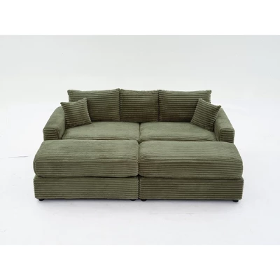 NicBex Couches For Living Room Modern Sectional Couch Flexible Combinations Corduroy Upholstered 2-seater Sofa Couch With Footstool 6 NicBex Couches For Living Room Modern Sectional Couch Flexible Combinations Corduroy Upholstered 2-seater Sofa Couch With Footstool - Image 4