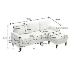 NicBex 3-Seater Chenille Sofa Couch With Removable Storage Ottoman & Cup Holders,Upholstered Sleeper Sofa For Living Room,Bedroom 16 NicBex 3-Seater Chenille Sofa Couch With Removable Storage Ottoman & Cup Holders,Upholstered Sleeper Sofa For Living Room,Bedroom -Nicbex GUEST 9686ff42 d479 42df bb03 5bbea7b949fa