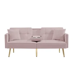 NicBex 69.2 Inch Velvet Futon Sofa Bed With 2 Hidden Cup Holders And 2 Pillows For Living Room,Office,Apartment -Nicbex GUEST 96b01423 c77b 4ee7 b2e8 c1bea0d0e245