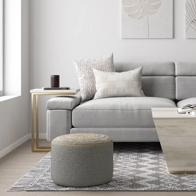 NicBex Round Braided Pouf Ottoman Versatile Accent Furniture For Comfort And Additional Seating, Dove Grey 3 NicBex Round Braided Pouf Ottoman Versatile Accent Furniture For Comfort And Additional Seating, Dove Grey