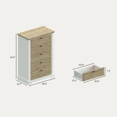 NicBex Rustic 3-Drawer Wide Bedroom Dressers With Wooden Legs,Chest Of Drawers For Bedroom,Entryway,Chic Dresser Chest 6 NicBex Rustic 3-Drawer Wide Bedroom Dressers With Wooden Legs,Chest Of Drawers For Bedroom,Entryway,Chic Dresser Chest - Image 4