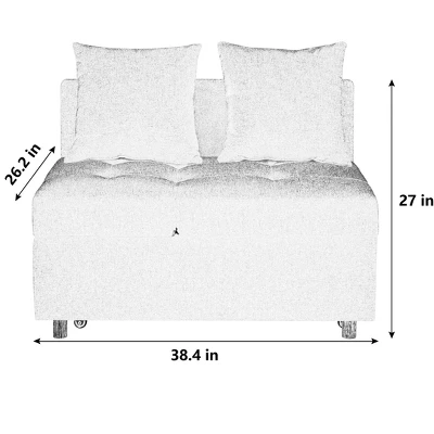 NicBex Convertible Single Sofa Bed Sleeper Chair With Pillows & Wheels,Upholstered Linen Recliner Chair For Living Room,Bedroom 6 NicBex Convertible Single Sofa Bed Sleeper Chair With Pillows & Wheels,Upholstered Linen Recliner Chair For Living Room,Bedroom - Image 4