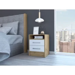 NicBex Modern Nightstand With 2 Drawers,19.9" Wooden Night Stand With Metal Handles,Bedside Table For Bedroom&Living Room,Bedroom Furniture 19 NicBex Modern Nightstand With 2 Drawers,19.9" Wooden Night Stand With Metal Handles,Bedside Table For Bedroom&Living Room,Bedroom Furniture -Nicbex GUEST 9799c1f3 d85e 4d9a a50f b75152f3835d