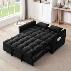 NicBex Convertible Sofa Bed Loveseat Couch With Storage & Detachable Backs,Upholstered Velvet Sleeper Sofa For Living Room,Bedroom -Nicbex GUEST 98a07db9 e6ec 4685 98b7 9ba017da1f2d