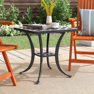 NicBex Modern 21" Square Outdoor Side End Table With Storage,Patio Aluminum Outdoor Patio Coffee Table For Garden,Poolside 7 NicBex Modern 21" Square Outdoor Side End Table With Storage,Patio Aluminum Outdoor Patio Coffee Table For Garden,Poolside - Image 5