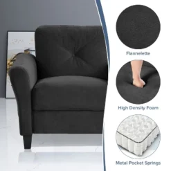 NicBex Modern 2/3-Seat Loveseat Sofa Couch For Living Room,Bedroom,Comfy Upholstered Sectional Futon Couch With Deep Cushions -Nicbex GUEST 98b8641a 5403 4132 84c9 4ee385b86493