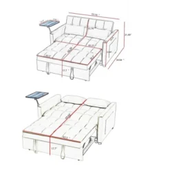 NicBex Convertible Sofa Bed,Velvet Loveseat Sofa With 3-Position Reclining Back And Plush Tufted Design For Bedroom,Living Room 9 NicBex Convertible Sofa Bed,Velvet Loveseat Sofa With 3-Position Reclining Back And Plush Tufted Design For Bedroom,Living Room -Nicbex GUEST 98dfa387 4fa3 4204 9759 213ae6b63def