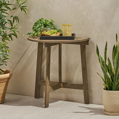 NicBex Outdoor Side Tables Half-Round Folding Bistro Table, Space-Saving Acacia Wood Patio Table For Balcony & Breakfast Nooks 3 NicBex Outdoor Side Tables Half-Round Folding Bistro Table, Space-Saving Acacia Wood Patio Table For Balcony & Breakfast Nooks