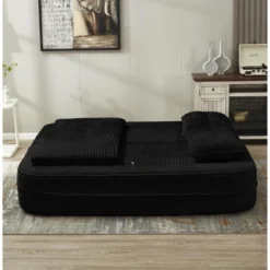 NicBex Functional Foldable Futon Sofa Bed With Plush Blanket & Pillows,Convertible Sleeper Deep Seat Sofa Couch For Living Room -Nicbex GUEST 9a361278 ebc1 496f b208 42930bf4ec1a