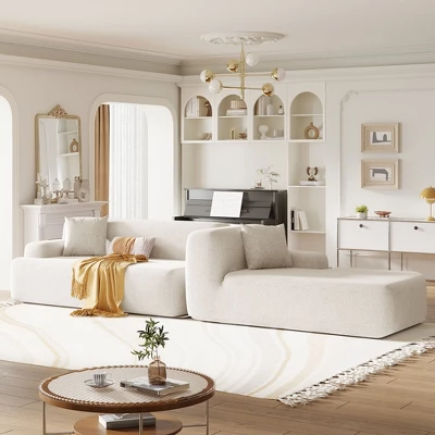 NicBex Couches For Living Room Modern Large L-Shape Modular Sectional Sofa Free Combination Upholstered 3-seater Sofa With Pillows 4 NicBex Couches For Living Room Modern Large L-Shape Modular Sectional Sofa Free Combination Upholstered 3-seater Sofa With Pillows - Image 2