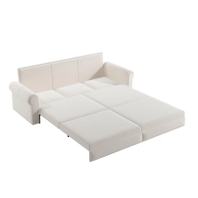 NicBex Couches For Living Room 93.7" Pull-Out Sofa Bed Velvet Convertible Sleeper Sofa Bed With Side Storage For Apartment 4 NicBex Couches For Living Room 93.7" Pull-Out Sofa Bed Velvet Convertible Sleeper Sofa Bed With Side Storage For Apartment - Image 2