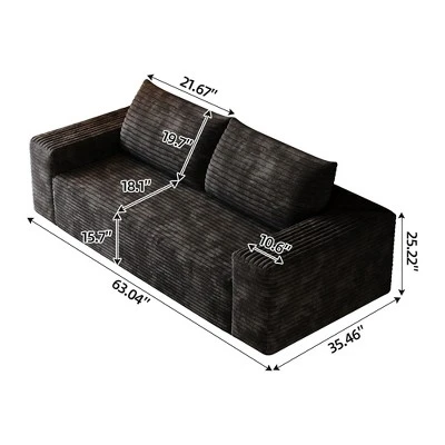 NicBex Modern 2/3-Seat Loveseat Sofa Couch For Living Room,Bedroom,Comfy Upholstered Lounge Futon Couch With Deep Cushions 6 NicBex Modern 2/3-Seat Loveseat Sofa Couch For Living Room,Bedroom,Comfy Upholstered Lounge Futon Couch With Deep Cushions - Image 4