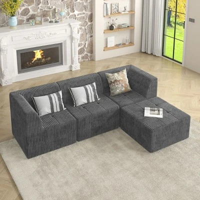 NicBex Couches For Living Room Single Seat Compressed Sofa Corduroy Sectional Sofa Couch Modern Upholstered Sofa Bed Sleeper For Apartment 7 NicBex Couches For Living Room Single Seat Compressed Sofa Corduroy Sectional Sofa Couch Modern Upholstered Sofa Bed Sleeper For Apartment - Image 5