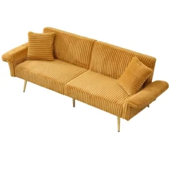 NicBex 79 Inch Corduroy Convertible Sofa Bed With Folding Armrests For Office,Living Room,Apartment