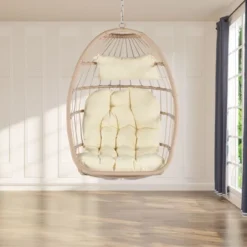 NicBex Outdoor Rattan Egg Chair,Hammock Chair With Stand,Handwoven Porch Swing Chair With Cushion,Outdoor Swing Chair For Garden&Backyard,Khaki 13 NicBex Outdoor Rattan Egg Chair,Hammock Chair With Stand,Handwoven Porch Swing Chair With Cushion,Outdoor Swing Chair For Garden&Backyard,Khaki -Nicbex GUEST 9e498188 136a 4405 8c46 1ea6ecaf7db0