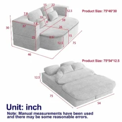 NicBex Corduroy Upholstered Floor Sofa Bed With Convertible Foldable Design,2-Seater Futon Couch Sleeper Sofa For Living Room,Bedroom -Nicbex GUEST 9efd6e89 d68e 4a01 957f 6f107333cc46