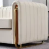 NicBex Couches For Living Room 84.25inch Cloud Couch Contemporary Velvet Upholstered 2 Seater Sofa Couch With Polished Gold Stainless Steel Legs
