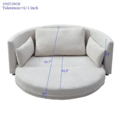 NicBex Pull Out Couch Round Folding Sofa Bed Futon Floor Sofa Bed Chenille Sofa With 3 Pillow And 3 Seat -Nicbex GUEST 9f637d30 f070 419e a789 4e2d9b082190