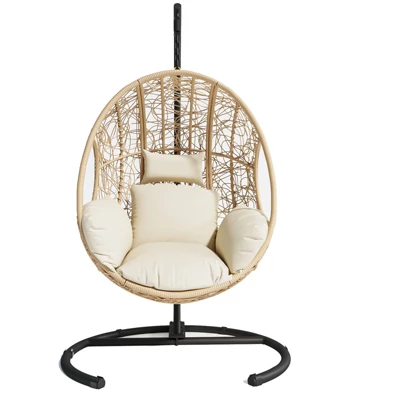NicBex Indoor Outdoor Hanging Egg Chair With Cushion And C Type Base For Patio Bedroom Porch Garden 9 NicBex Indoor Outdoor Hanging Egg Chair With Cushion And C Type Base For Patio Bedroom Porch Garden - Image 7