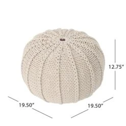 NicBex Knitted Cotton Round Pouf Comfortable And Durable Accent Furniture Ideal For Relaxing And Additional Seating, Beige 8 NicBex Knitted Cotton Round Pouf Comfortable And Durable Accent Furniture Ideal For Relaxing And Additional Seating, Beige -Nicbex GUEST a17dbf22 bfb9 4412 a5d0 8a628be75743