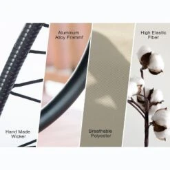 NicBex Egg Chair Indoor&Outdoor,Porch Swing With Cushion,Wicker Hanging Chair With Stand,Hammock Chair For For Bedroom,Balcony,Beige 11 NicBex Egg Chair Indoor&Outdoor,Porch Swing With Cushion,Wicker Hanging Chair With Stand,Hammock Chair For For Bedroom,Balcony,Beige -Nicbex GUEST a18bb782 2020 41da bb32 9550ec47e818