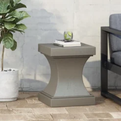 NicBex Modern 17.25" Square Patio Side Table,Concrete Outdoor End Table With Pedestal Base,Sturdy Patio Table For Garden & Deck Furniture -Nicbex GUEST a22cbb2c e9db 4946 aad3 7ca9caf1e634