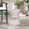 NicBex Modern Concrete Outdoor Side Table, LightWeight Geometric End Tables, All-Weather Garden Stools, Patio Accent Table