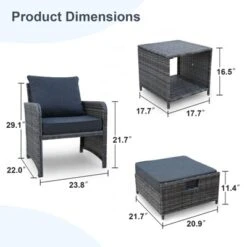 NicBex Outdoor Dining Table Set Rattan Coffee Table With Upholstered Chairs & Ottomans,Patio Furniture Bistro Set For Garden,Backyard,Poolside -Nicbex GUEST a5e012c9 3f6d 4c38 b596 0321fe020c5f