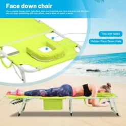 NicBex 3-in-1 Heavy Duty Folding Chaise Lounge, Lay Flat Tanning Chair With Face Hole, 5-Position Adjustable, Portable For Beach, Pool, Yellow 10 NicBex 3-in-1 Heavy Duty Folding Chaise Lounge, Lay Flat Tanning Chair With Face Hole, 5-Position Adjustable, Portable For Beach, Pool, Yellow -Nicbex GUEST a6c434fe 768f 413c 8b84 d7d7d0018d0c