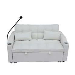 NicBex Loveseat Sofa With Pull-Out Bed Upholstered Velvet Sofa Couch With Side Pockets & Toss Pillows For Living Room,Apartment -Nicbex GUEST a8b0488e b19d 4f17 af59 fc0646ab4592