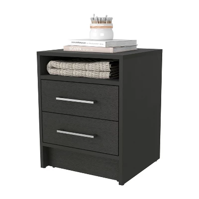 NicBex Modern Night Stand With 2 Drawers,Wooden Nightstand With Concealed Shelf,Bedside Table For Bedroom Furniture 5 NicBex Modern Night Stand With 2 Drawers,Wooden Nightstand With Concealed Shelf,Bedside Table For Bedroom Furniture - Image 3