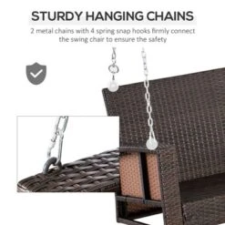 NicBex 2-Seat Wicker Hanging Swing Bench With Chains And Cushions For Patio Bedroom Porch Garden -Nicbex GUEST ac18c171 e30f 4ddf b11c 6f51cf572c72