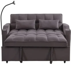 NicBex Loveseat Sofa With Pull-Out Bed Upholstered Velvet Sofa Couch With Side Pockets & Toss Pillows For Living Room,Apartment -Nicbex GUEST ac71188b ecb1 4a9a 97c8 b84de3e0b2c7