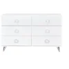 NicBex Modern 6-Drawer White Bedroom Dressers With Unique Handles,Chest Of Drawers For Bedroom,Entryway,Wooden Dresser Chest