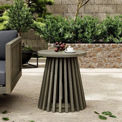 NicBex Round Outdoor Side End Table,Outdoor Coffee Table For Lawn,Backyard & Balcony,Outdoor Furniture,Acacia Woo 8 NicBex Round Outdoor Side End Table,Outdoor Coffee Table For Lawn,Backyard & Balcony,Outdoor Furniture,Acacia Woo - Image 6