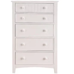 NicBex 5 Drawer Dresser For Bedroom,Modern Style Drawers With White Round Handle,Dressers For Kids Room,Living Room,Entry And Hallway,White -Nicbex GUEST acac492f 0a5a 4f7e 98f1 6b7a1e62d47c