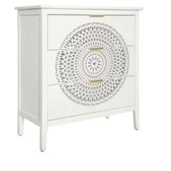 NicBex 3 Drawers Dresser For Bedroom With Hollow-Carved,Chest Of Drawers With Metal Handles Design,Storage Dressers For Bedroom -Nicbex GUEST ae29d597 48de 4036 bdc1 4e3b16a58209