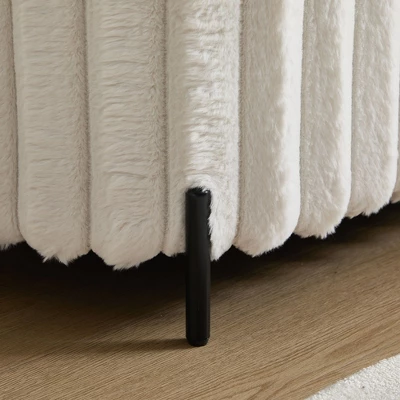 NicBex Faux Fur Flip Top Storage Bench Bed End Stool Foot Rest With Metal Legs For Bedroom, Living Room 5 NicBex Faux Fur Flip Top Storage Bench Bed End Stool Foot Rest With Metal Legs For Bedroom, Living Room - Image 3