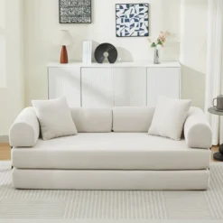 NicBex Corduroy Convertible Sofa Bed,Sleeper Couch With 2 Pillows,Flexible Combination,Futon Couch For Living Room,Office,Apartment -Nicbex GUEST b17210c9 d931 45bd a399 48bd41cb21ad